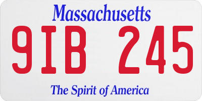 MA license plate 9IB245