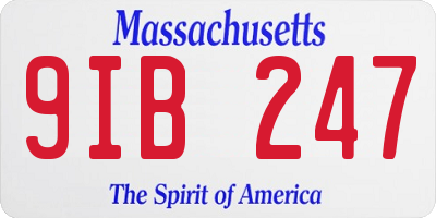 MA license plate 9IB247