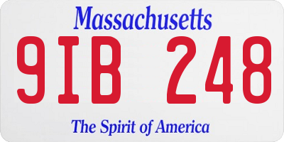 MA license plate 9IB248