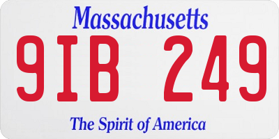 MA license plate 9IB249