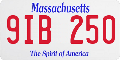 MA license plate 9IB250