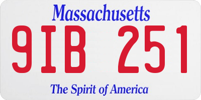 MA license plate 9IB251