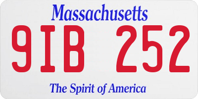 MA license plate 9IB252