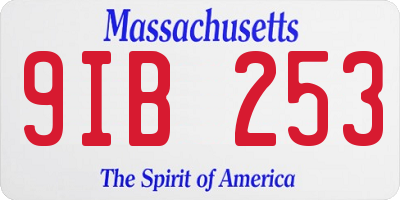 MA license plate 9IB253