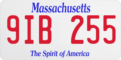 MA license plate 9IB255