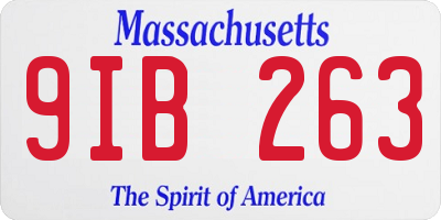 MA license plate 9IB263