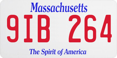 MA license plate 9IB264