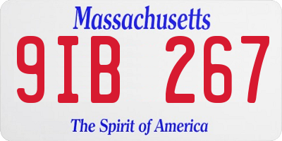 MA license plate 9IB267