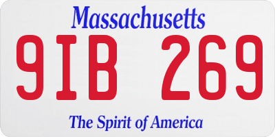 MA license plate 9IB269