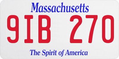 MA license plate 9IB270