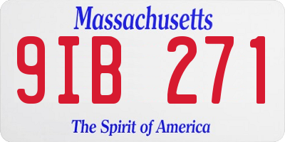 MA license plate 9IB271