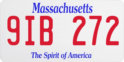 MA license plate 9IB272