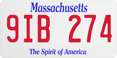 MA license plate 9IB274