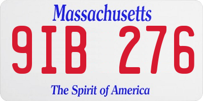 MA license plate 9IB276