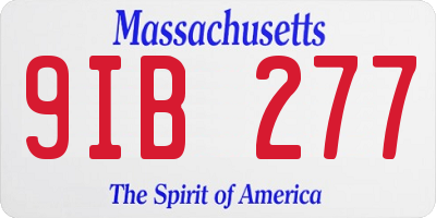 MA license plate 9IB277