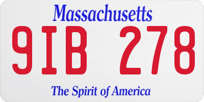 MA license plate 9IB278