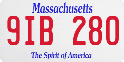 MA license plate 9IB280