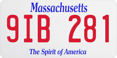 MA license plate 9IB281