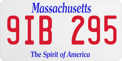 MA license plate 9IB295