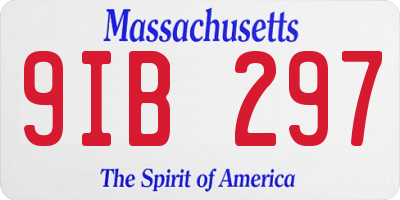 MA license plate 9IB297