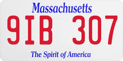 MA license plate 9IB307