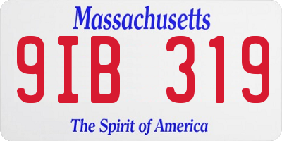 MA license plate 9IB319