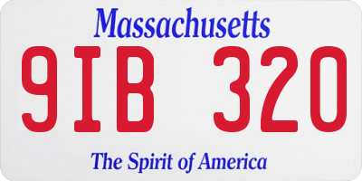 MA license plate 9IB320