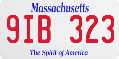 MA license plate 9IB323