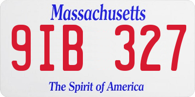 MA license plate 9IB327