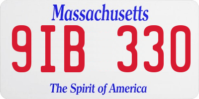 MA license plate 9IB330
