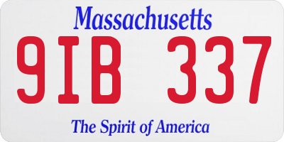 MA license plate 9IB337