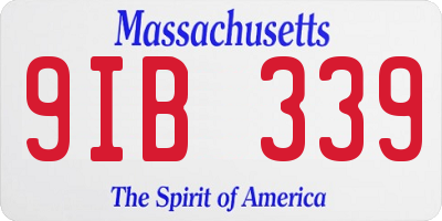 MA license plate 9IB339
