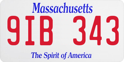 MA license plate 9IB343
