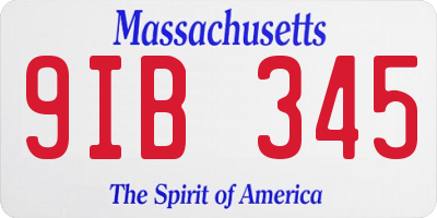 MA license plate 9IB345