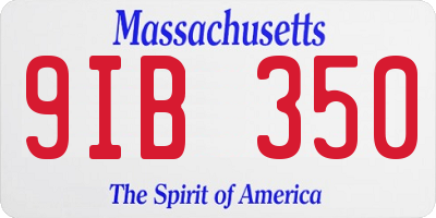 MA license plate 9IB350
