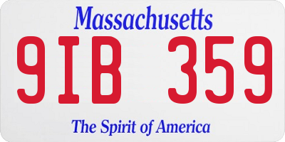 MA license plate 9IB359