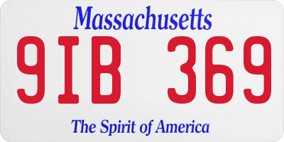 MA license plate 9IB369