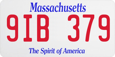 MA license plate 9IB379
