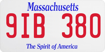 MA license plate 9IB380