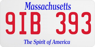 MA license plate 9IB393