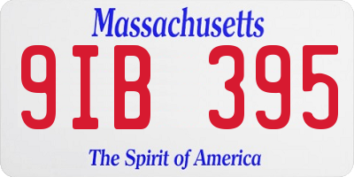MA license plate 9IB395