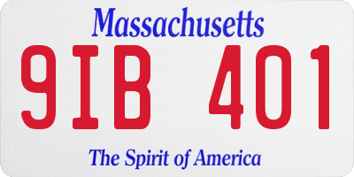 MA license plate 9IB401