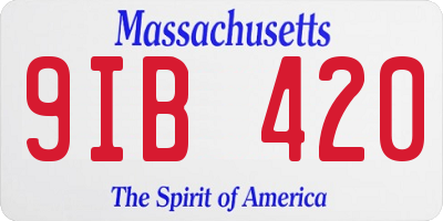 MA license plate 9IB420
