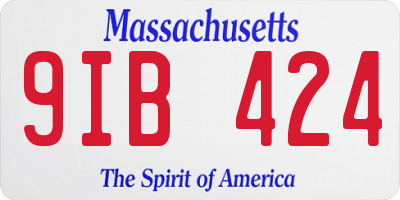 MA license plate 9IB424