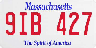 MA license plate 9IB427