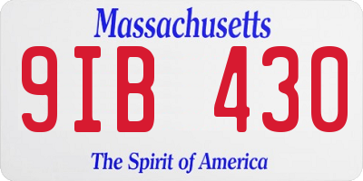 MA license plate 9IB430