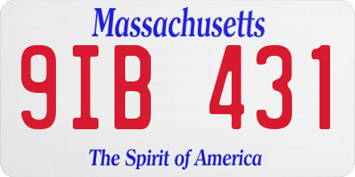 MA license plate 9IB431