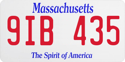 MA license plate 9IB435