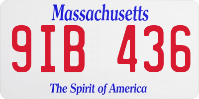 MA license plate 9IB436