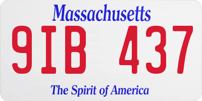 MA license plate 9IB437